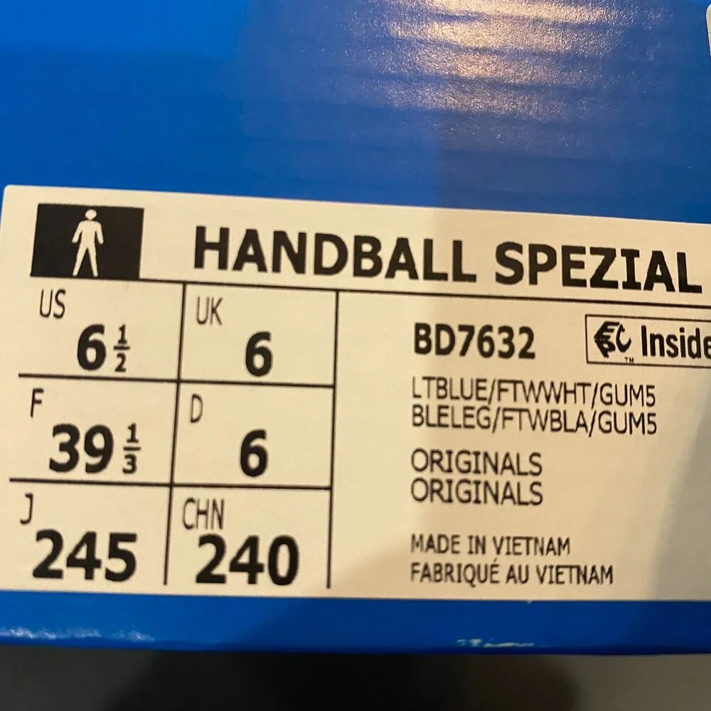 ADIDAS HANDBALL SPEZIAL EXCELLENT 6 1/2 LIGHT BLUE